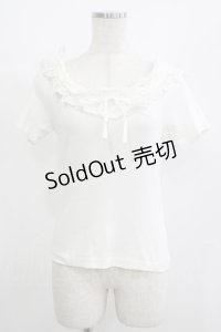 Jane Marple / フラワーカットワークレース半袖トップス  白 H-25-07-04-054-JM-TO-KB-ZH