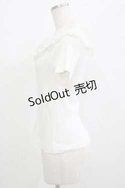画像2: Jane Marple / フラワーカットワークレース半袖トップス  白 H-25-07-04-054-JM-TO-KB-ZH