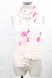 JESUS DIAMANTE / ぼかし薔薇柄ショール  ぼかし薔薇ピンク H-25-07-04-1029-JE-ZA-NS-ZH