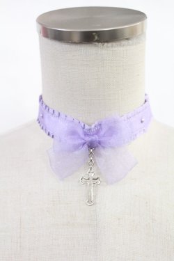 画像1: Angelic Pretty / オーガンジークロスチョーカー  ラベンダー H-25-07-04-1031-AP-AC-YZ-ZH