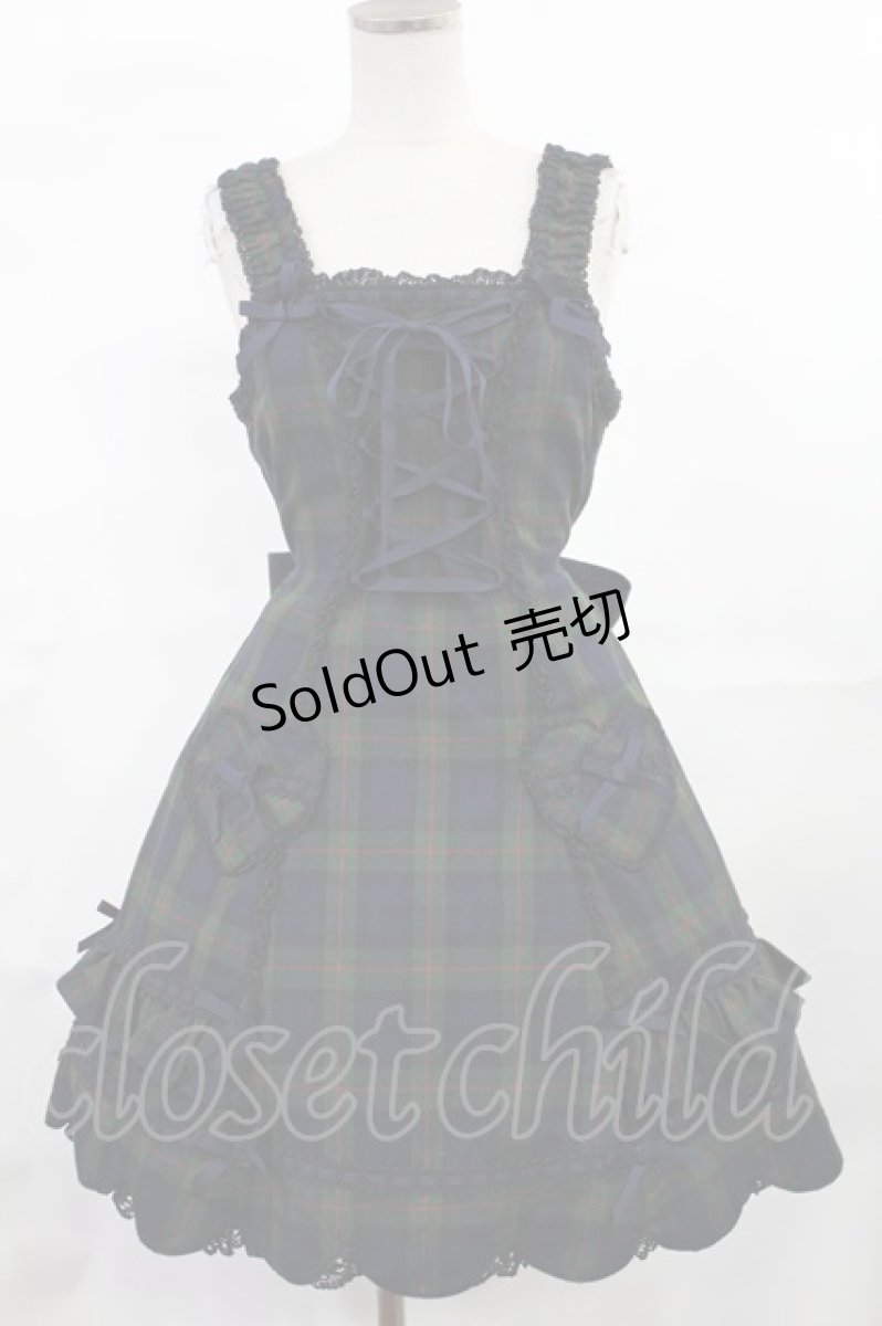 画像1: Angelic Pretty / ハートポケットジャンパースカート FREE ネイビー H-25-07-04-1006-AP-OP-YZ-ZH (1)
