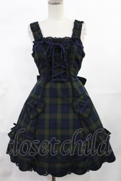 画像1: Angelic Pretty / ハートポケットジャンパースカート FREE ネイビー H-25-07-04-1006-AP-OP-YZ-ZH