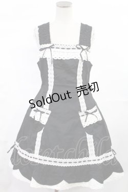 画像1: BABY,THE STARS SHINE BRIGHT / 裾スカラップジャンパースカート Free ブラック H-25-07-04-1007-BA-OP-NS-ZH