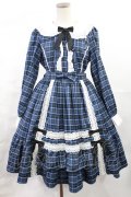 axes femme kawaii / タータンチェックワンピース M ブルー H-25-07-04-1009-AX-OP-NS-ZH