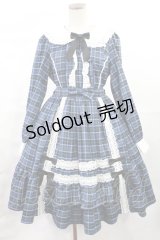 axes femme kawaii / タータンチェックワンピース M ブルー H-25-07-04-1009-AX-OP-NS-ZH