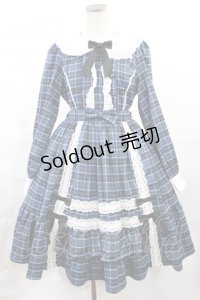 axes femme kawaii / タータンチェックワンピース M ブルー H-25-07-04-1009-AX-OP-NS-ZH
