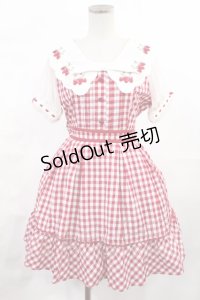 LIZ LISA / ストロベリーレースギンガムワンピース Free レッド H-25-07-04-1012-LO-OP-NS-ZH