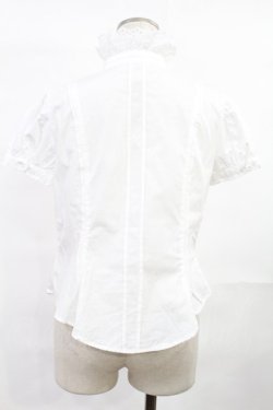 画像2: Angelic Pretty / ロゴ刺繍ネクタイ風ボウタイブラウス Free オフ H-25-07-04-1019-AP-BL-NS-ZH