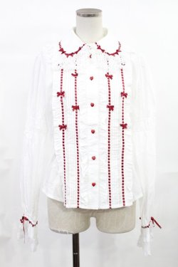 画像1: BABY,THE STARS SHINE BRIGHT / La Patisserie〜Mon peche mignon〜ブラウス Free オフ/レッド H-25-07-04-1020-BA-BL-NS-ZH