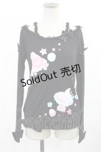 Angelic Pretty / ジュエリージュレプリントカットソー FREE ブラック H-25-07-04-1023-AP-TO-YZ-ZH