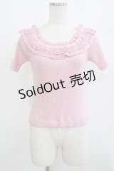 Jane Marple / トーションレースリブトップス  ピンク H-25-07-04-055-JM-TO-KB-ZH