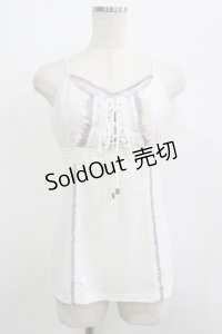 Ozz Croce / 編み上げビスチェキャミ  白 H-25-07-04-056-OO-TO-KB-ZH