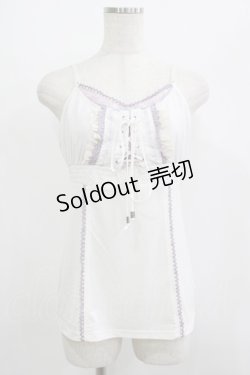 画像1: Ozz Croce / 編み上げビスチェキャミ  白 H-25-07-04-056-OO-TO-KB-ZH