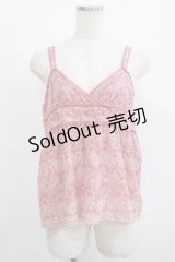 Jane Marple Dans Le Salon / ラメ刺繍キャミソール  ピンク H-25-07-04-057-JM-TO-KB-ZH