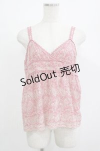 Jane Marple Dans Le Salon / ラメ刺繍キャミソール  ピンク H-25-07-04-057-JM-TO-KB-ZH