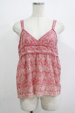 画像1: Jane Marple Dans Le Salon / ラメ刺繍キャミソール  ピンク H-25-07-04-057-JM-TO-KB-ZH