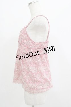画像2: Jane Marple Dans Le Salon / ラメ刺繍キャミソール  ピンク H-25-07-04-057-JM-TO-KB-ZH