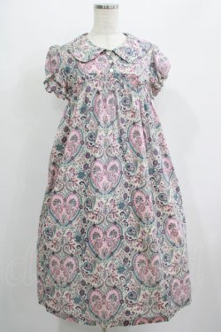 画像1: Jane Marple / ハートペイズリー丸襟ワンピース  オフ H-25-07-04-006-JM-OP-KB-ZH