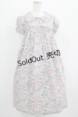 画像1: Jane Marple / ハートペイズリー丸襟ワンピース  オフ H-25-07-04-006-JM-OP-KB-ZH