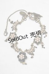 Michal Negrin / フラワーストーンブレスレット  ブラック×ピンク H-25-07-04-069-LO-AC-KB-ZH