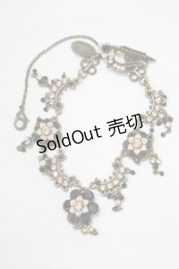Michal Negrin / フラワーストーンブレスレット  ブラック×ピンク H-25-07-04-069-LO-AC-KB-ZH
