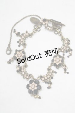 画像1: Michal Negrin / フラワーストーンブレスレット  ブラック×ピンク H-25-07-04-069-LO-AC-KB-ZH