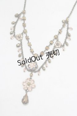 画像1: Michal Negrin / フラワーストーン2連ネックレス  ピンク H-25-07-04-070-LO-AC-KB-ZH