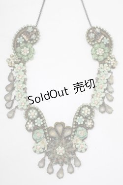 画像2: Michal Negrin / フラワーレースストーンネックレス＆ピン  グリーン H-25-07-04-071-LO-AC-KB-ZH