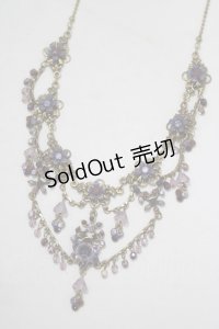 Michal Negrin / フラワーストーンネックレス  パープル H-25-07-04-072-LO-AC-KB-ZH