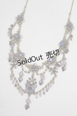 画像1: Michal Negrin / フラワーストーンネックレス  パープル H-25-07-04-072-LO-AC-KB-ZH