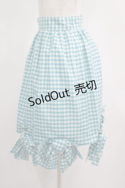 画像2: Jane Marple / ギンガムリボンスカート  ブルー H-25-10-14-038-JM-SK-KB-ZT260