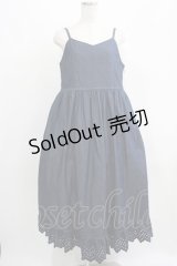 Jane Marple Dans Le Salon / ライトデニムレーストリムストラップドレス  インディゴ H-25-07-05-001-JM-OP-KB-ZH