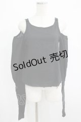 alice auaa / くるみ釦付きガーゼシャツ 3（約9号） ブラック H-25-10-24-029-AA-BL-KB-ZH