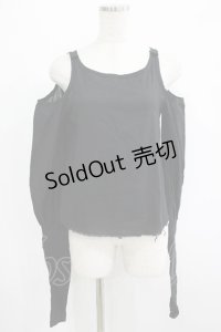 alice auaa / くるみ釦付きガーゼシャツ 3（約9号） ブラック H-25-10-24-029-AA-BL-KB-ZH