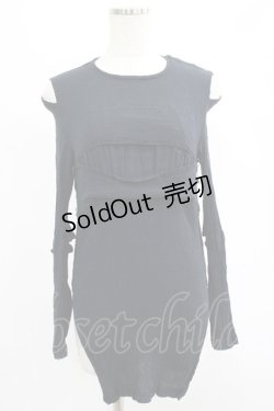 画像1: alice auaa / 楊柳カットトップス 1（メンズサイズ） ブラック H-25-10-24-028-AA-TO-KB-ZH