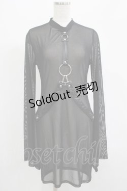 画像1: KILL STAR / Sheer Bondage Long Sleeve Dress M 黒 H-25-07-05-040-SL-OP-KB-ZH