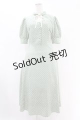 an another angelus / フロント開きドット柄フレアーワンピース S GREEN×WH H-25-07-05-1035-CA-OP-NS-ZH