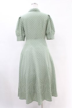 画像2: an another angelus / フロント開きドット柄フレアーワンピース S GREEN×WH H-25-07-05-1035-CA-OP-NS-ZH