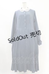 m petit by misako / レース襟プリーツワンピース 3L ブルー H-25-07-05-1036-LO-OP-NS-ZH