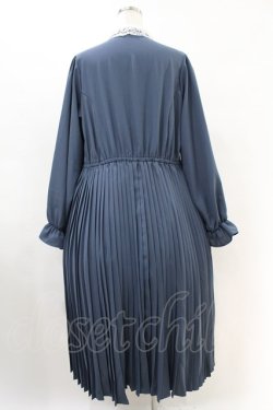 画像2: m petit by misako / レース襟プリーツワンピース 3L ブルー H-25-07-05-1036-LO-OP-NS-ZH