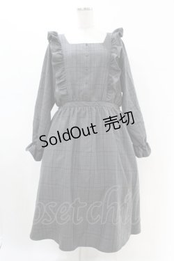 画像1: m petit by misako / チェック長袖ワンピース 3L グレー H-25-07-05-1037-LO-OP-NS-ZH