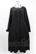 m petit by misako / レース襟プリーツワンピース 3L ブラック H-25-07-05-1038-LO-OP-NS-ZH