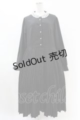 m petit by misako / レース襟プリーツワンピース 3L ブラック H-25-07-05-1038-LO-OP-NS-ZH