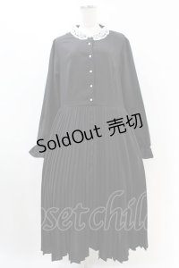 m petit by misako / レース襟プリーツワンピース 3L ブラック H-25-07-05-1038-LO-OP-NS-ZH