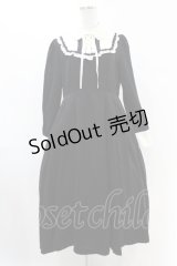 axes femme / ヨークレースアップロングワンピース M ブラック H-25-07-05-1039-AX-OP-NS-ZH