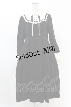 画像1: axes femme / ヨークレースアップロングワンピース M ブラック H-25-07-05-1039-AX-OP-NS-ZH