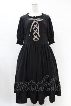 画像1: m petit by misako / AMレースアップワンピース 4L ブラック H-25-07-05-1040-LO-OP-NS-ZH