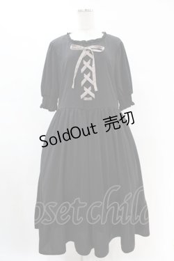 画像1: m petit by misako / AMレースアップワンピース 4L ブラック H-25-07-05-1040-LO-OP-NS-ZH