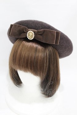 画像1: m petit by misako / AMモチーフリボンベレー  ブラウン H-25-07-05-1004-LO-AC-NS-ZH