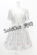 axes femme / 花柄ワンピース M ミント H-25-07-05-1045-AX-OP-NS-ZH